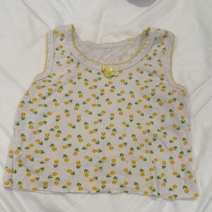 Charming Floral Sleeveless Crop Top